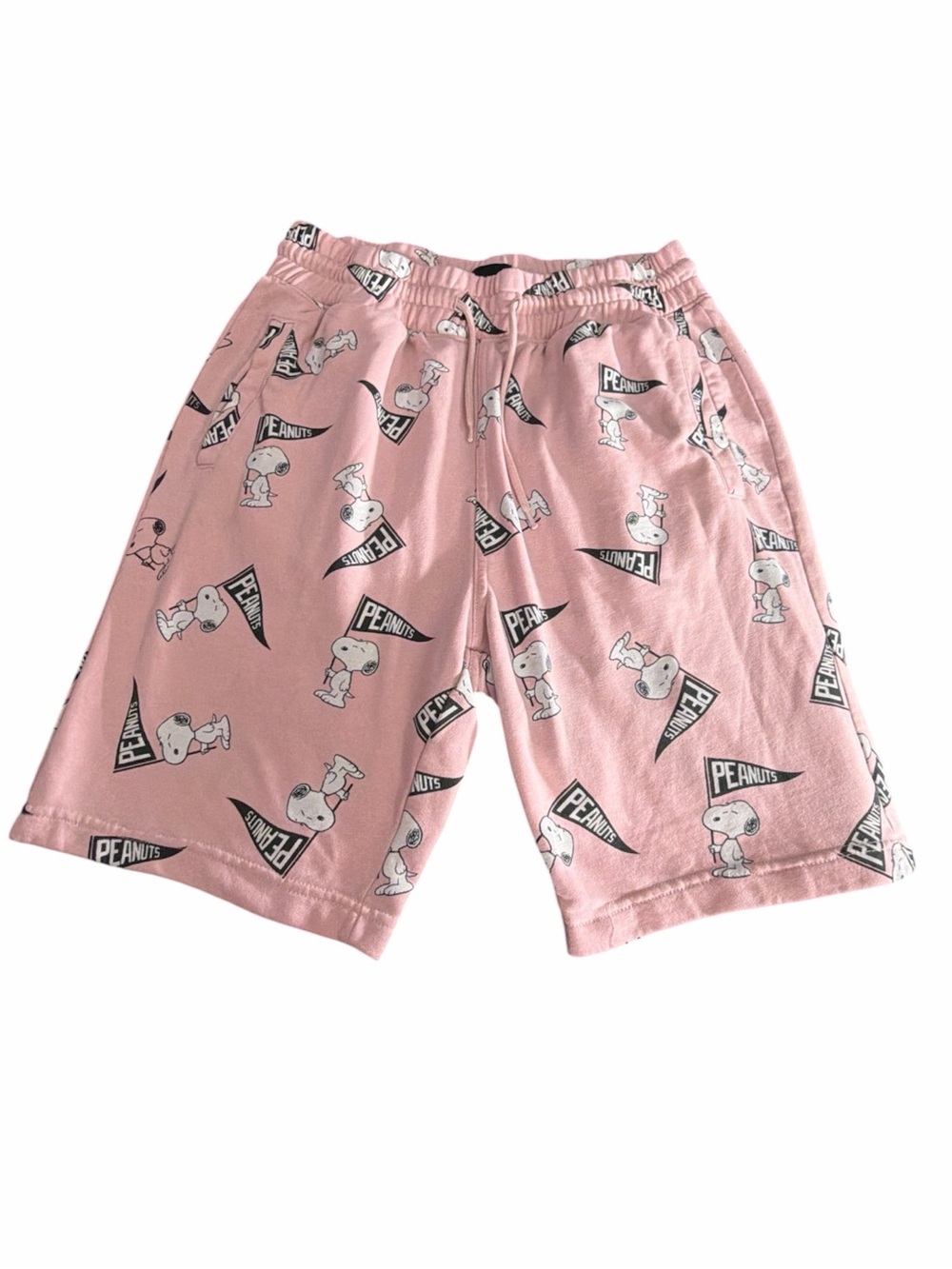 Peanuts Kids Pink Snoopy Print Drawstring Shorts